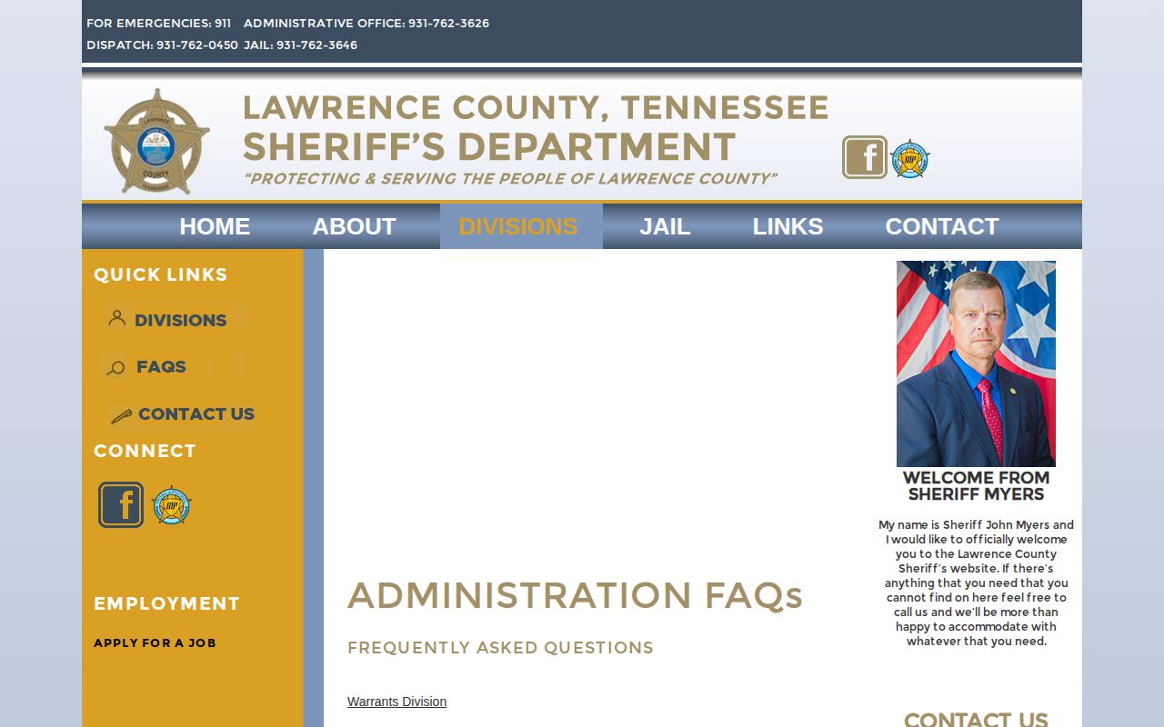 Lawrence County arrest warrant and records procedure